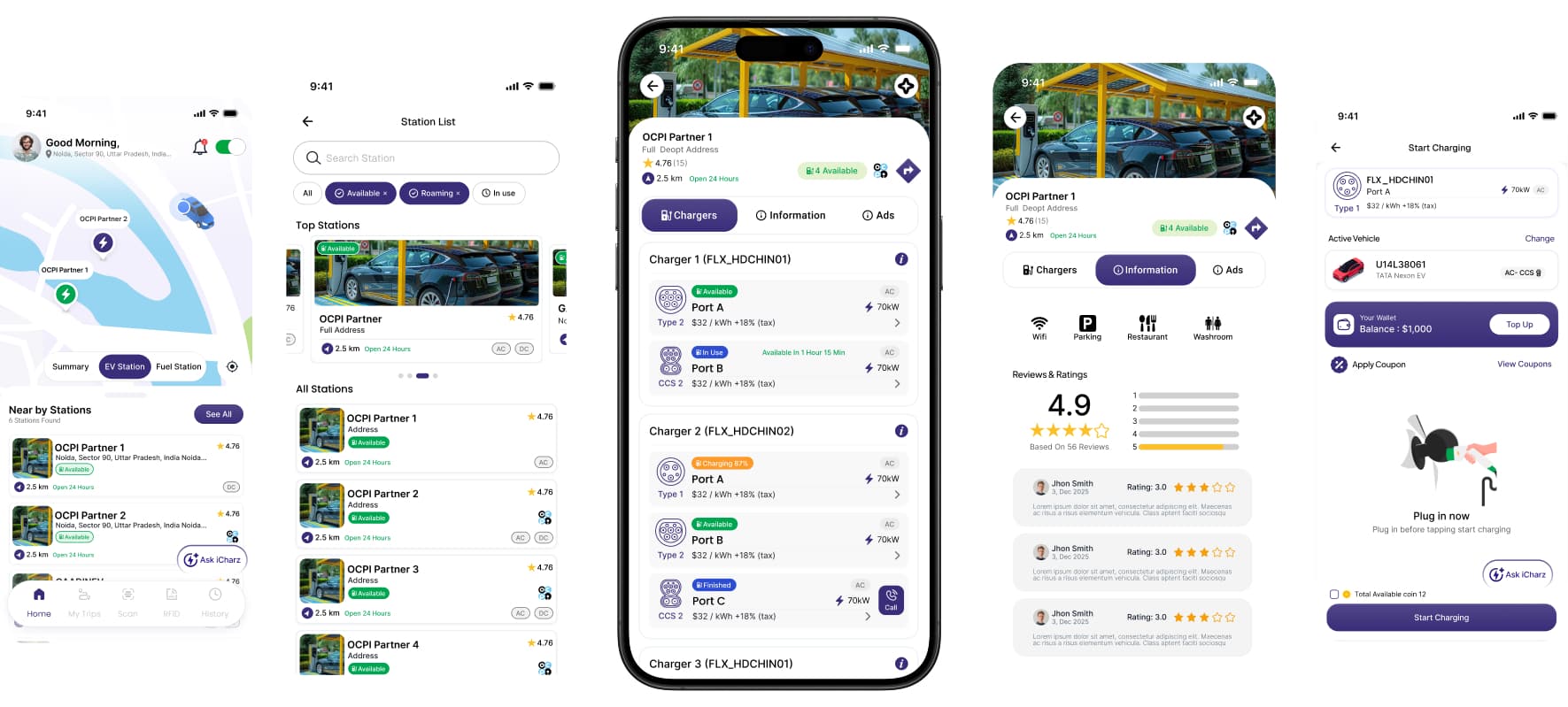 Gaadin AI driver app for companies operating EVs — one branded app across depot and partner charging networks